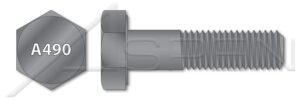 (135 pcs) 7/8"-9 x 6", heavy structural hex bolts, astm a490 type 1, steel, made in u.s.a.