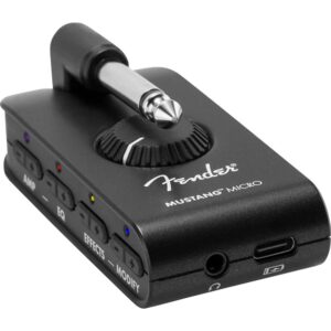 Fender Mustang Micro Headphone Amplifier Bundle with Polsen HPC-A30-MK2 Studio Monitor Headphones