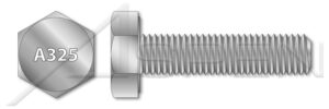 (170 pcs) 1-1/8"-7 x 2-1/4", heavy structural hex bolts, full thread, astm a325 type 1, steel, hot dip galvanized