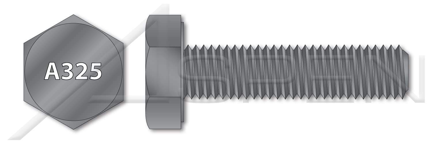 (425 pcs) 7/8"-9 X 2", Heavy Structural Hex Bolts, Full Thread, ASTM A325 Type 1, Steel, Made in U.S.A.