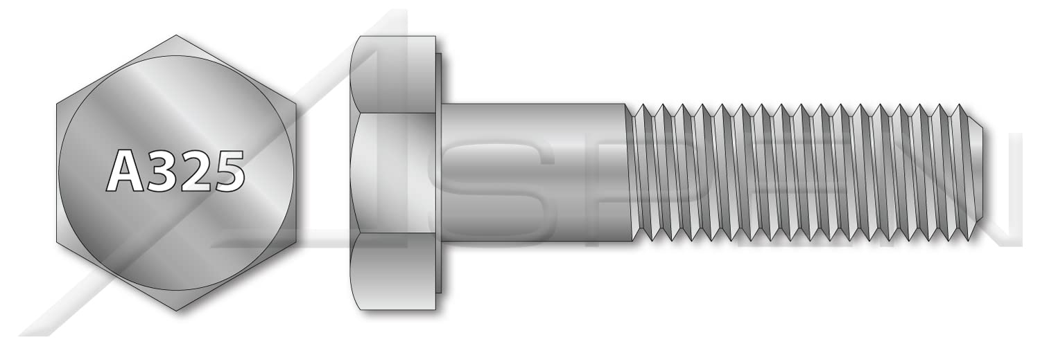 (350 pcs) 7/8"-9 X 2-1/4", Heavy Structural Hex Bolts, ASTM A325 Type 1, Steel, Hot Dip Galvanized