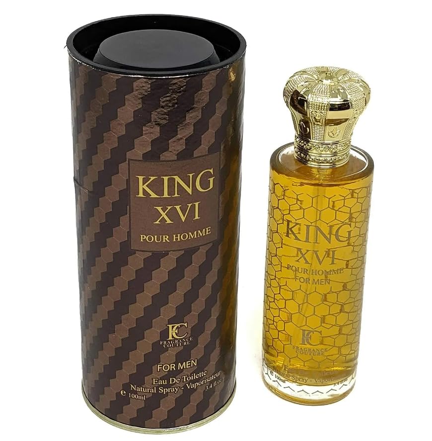 KING XVI Pour Homme Eau De Toilette, Natural Spray For Men 3.4 fl.oz. / 100 ml