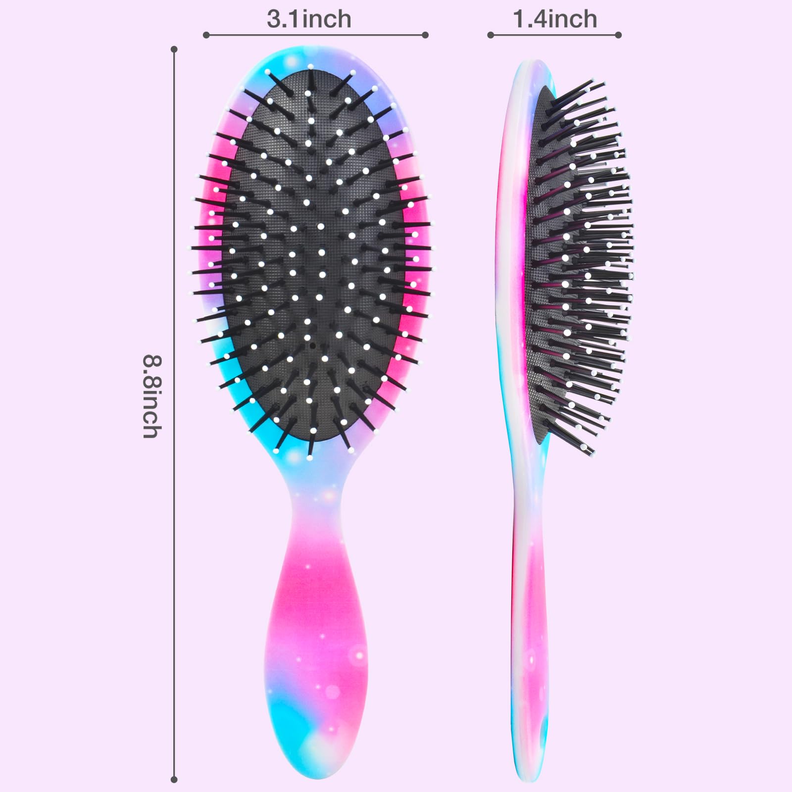 Girls Wet Dry Detangling Brush for Curly, Thick Hair - Pain-Free Bristles for Women & Kids (Starry Unicorn)