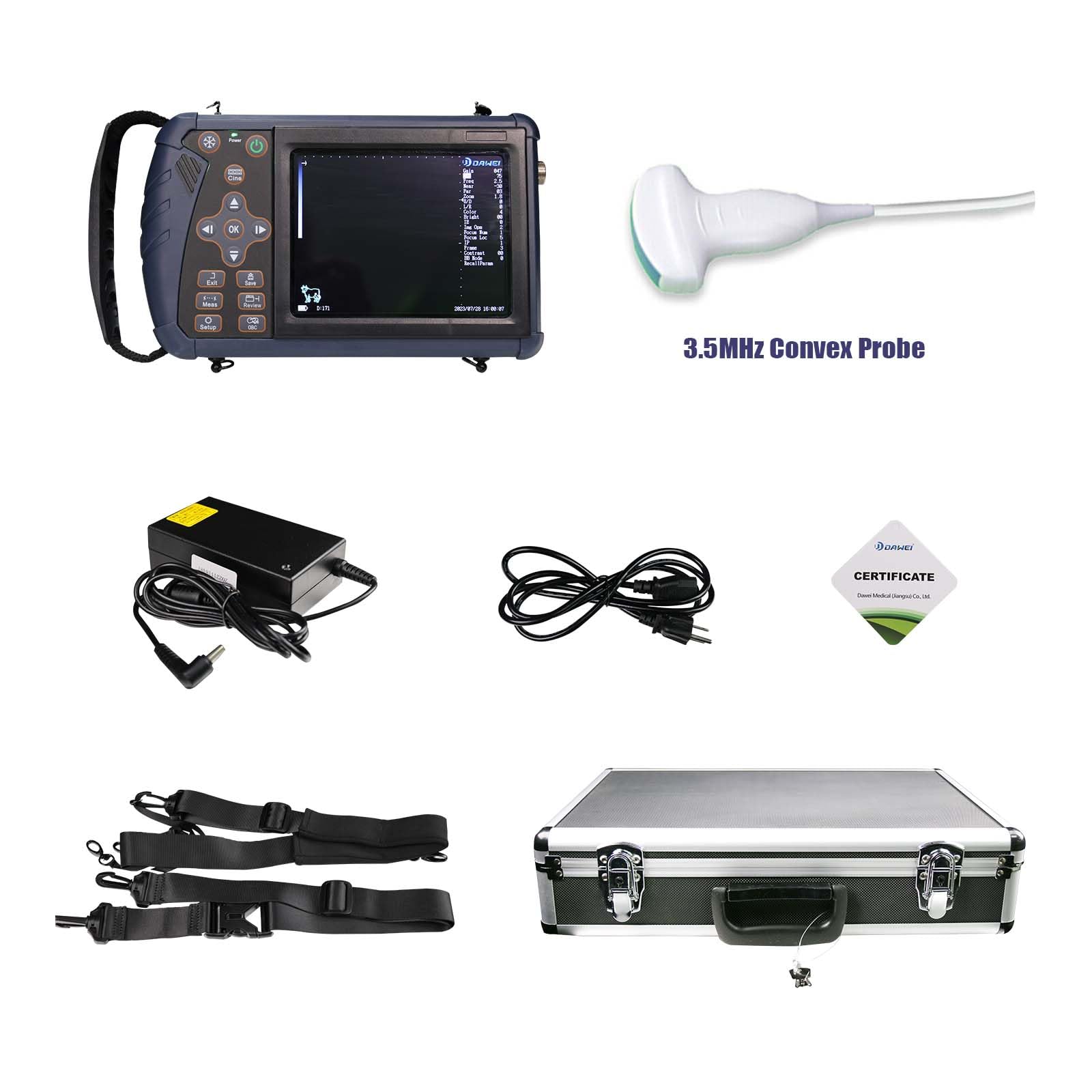 DAWEI S1 Veterinary Ultrasound Machine for Pregnancy Portable Vet Handheld Scanner B-Ultra Sound with 3.5Mhz Convex Probe for Cattle,Pig,Goat,Horse