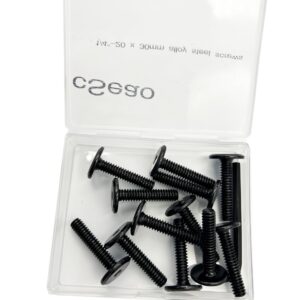 cSeao 1/4"-20 x 1.18 Inches Joint Connector Bolts, 12 Pack, Black, Full Thread