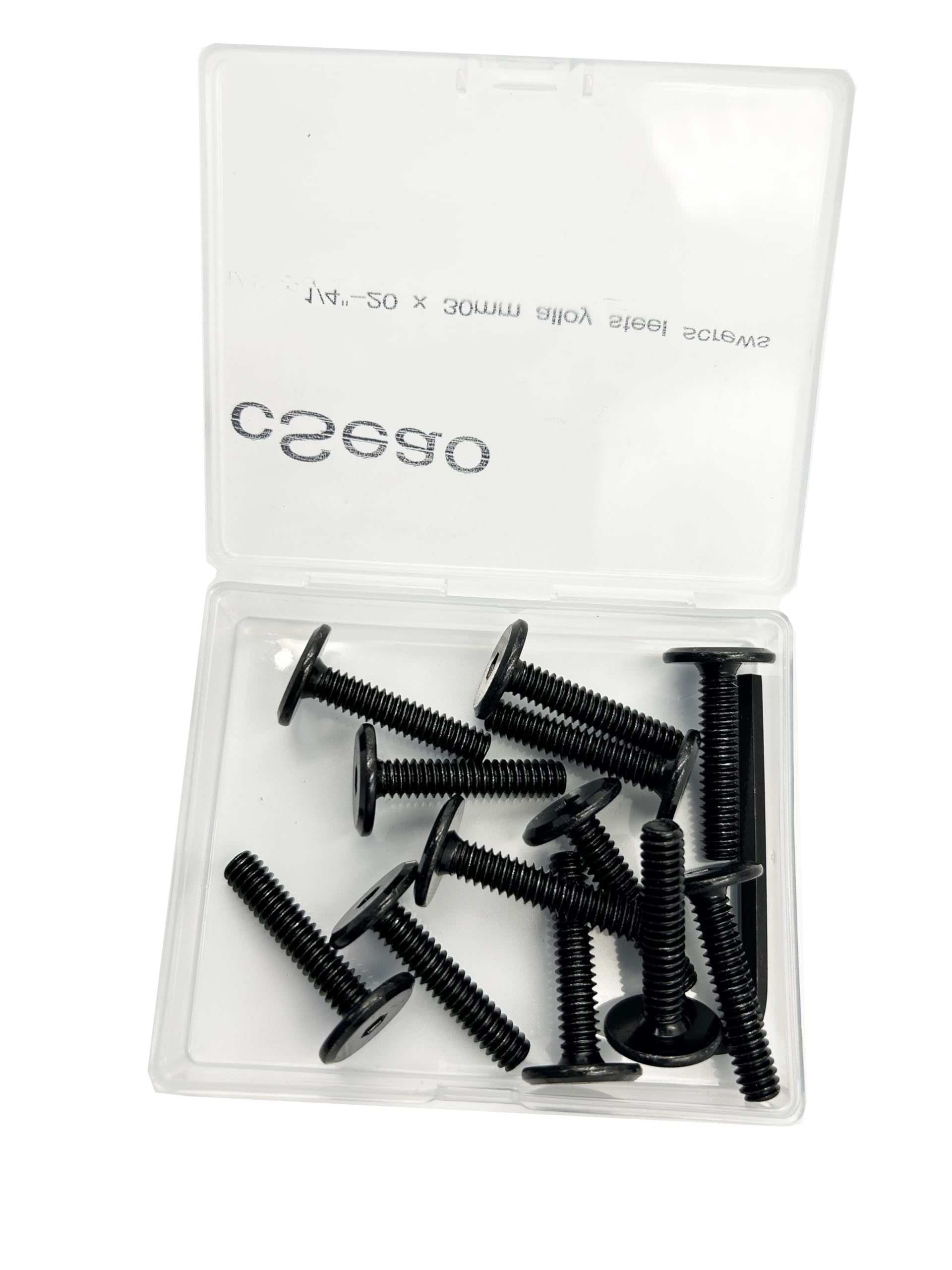 cSeao 1/4"-20 x 1.18 Inches Joint Connector Bolts, 12 Pack, Black, Full Thread