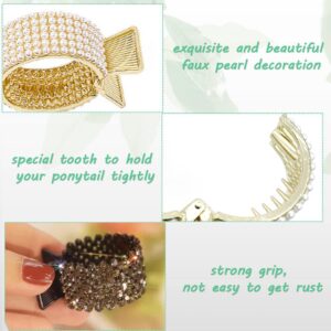 Doromy Rhinestone Hair Clips - 3-Pack High Ponytail Barrettes, Spring Clips, Hair Claws & Cuffs for Women's Thick/Thin Hair Accessories