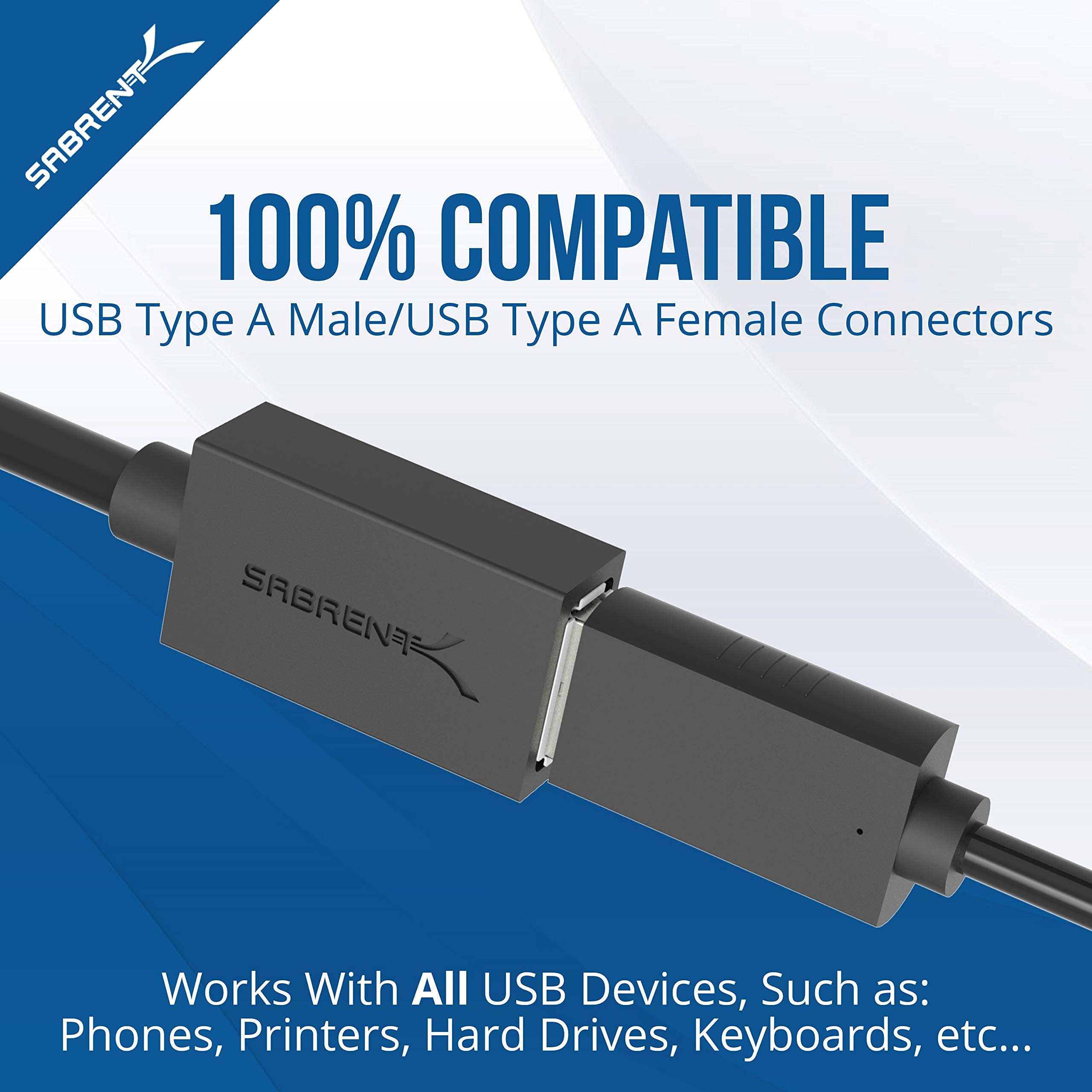 SABRENT 10-Feet USB 3.0 Extension Cable (A-Male to A-Female) with 20" USB Type-A to 3.5mm Dual Audio Jack Adapter