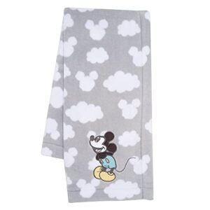 lambs & ivy disney baby moonlight mickey mouse gray soft fleece baby blanket