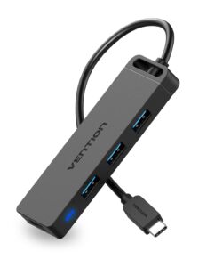 vention usb c hub, usb type c to usb adapter with 4 usb 3.0 ports, thunderbolt 3 usb 3.0 port with powered support, usb hub for laptops, macbook pro/air 2020/2019 and more usb type c devices 3ft