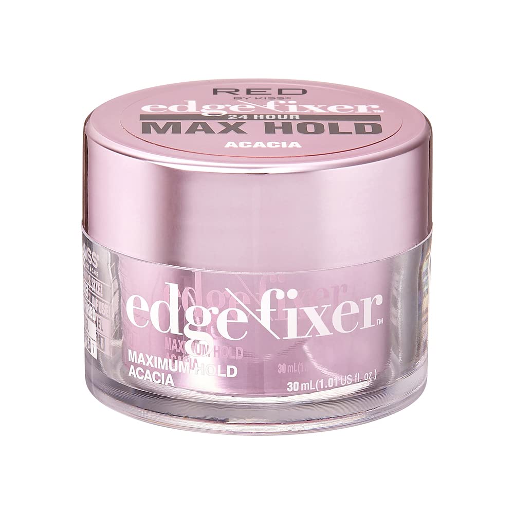 Red by Kiss Edge Fixer 24 Hour Maximum Hold Edge Wax No Flaking Biotin B7 Infused Hair Gel 1.01 fl.oz