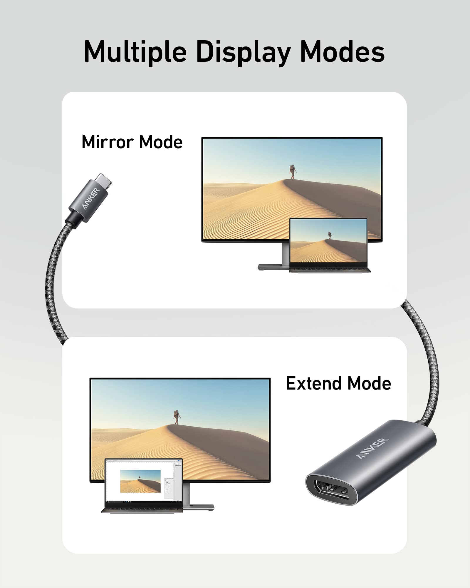 Anker USB C to DisplayPort (8K@60Hz or 4K@144Hz), 518 USB C Adapter (8K DisplayPort), USB C to DP 1.4, for MacBook Pro, MacBook Air, iPad Pro, Pixelbook, XPS, and More