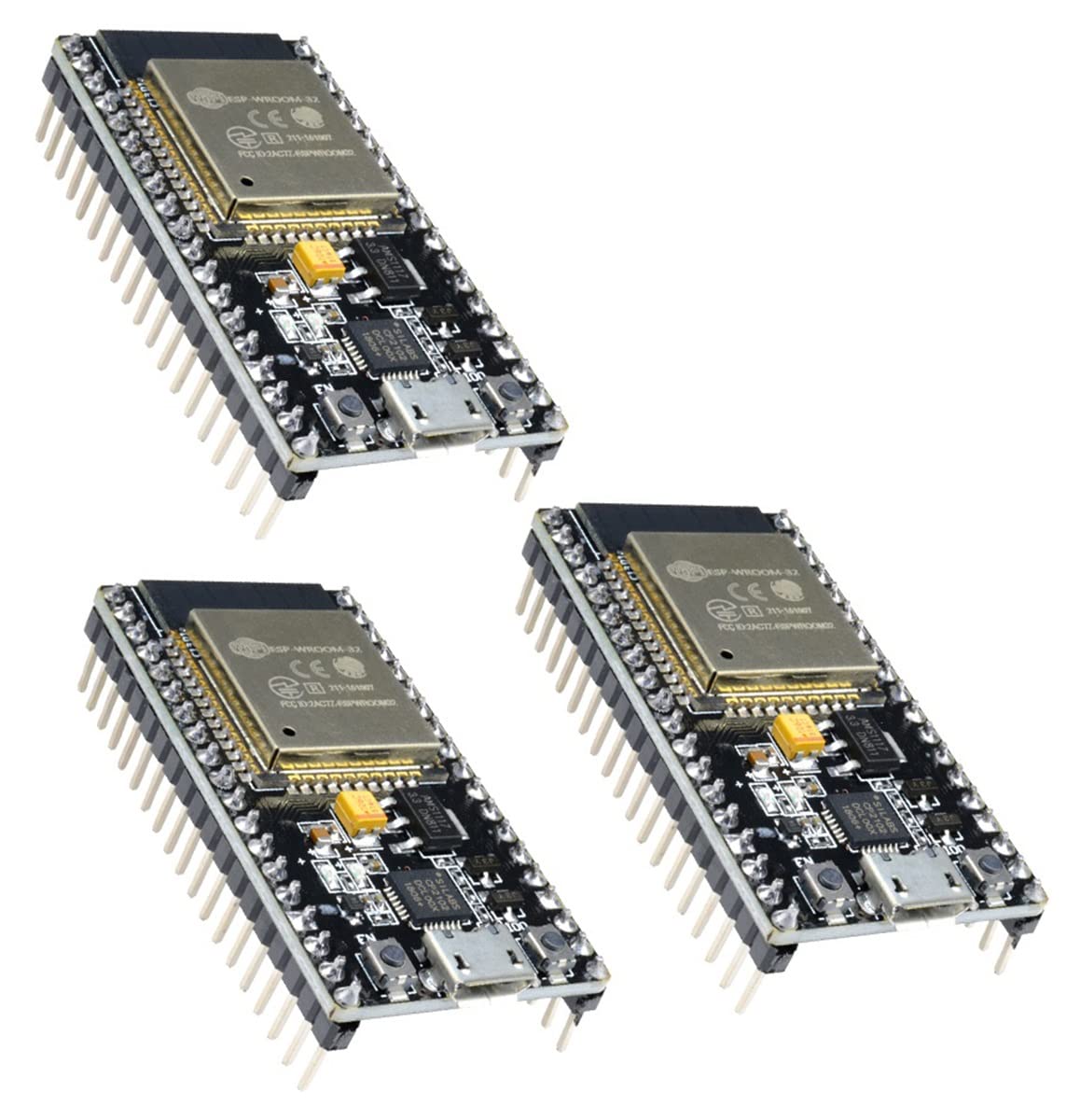 3 Pcs ESP32 ESP32S Board ESP-WROOM-32 Development Board, Aideepen ESP32S ESP-WROOM-32 Board 2.4GHz Dual-Core Compatible with Arduin, Nodemcu, and MicroPytho