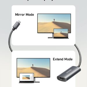 Anker USB-C to HDMI Adapter - 8K@60Hz or 4K@144Hz, for MacBook, iPad Pro, Pixelbook, XPS, and More