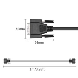 RIIEYOCA DB15 Male to Female Serial Cable, Male to Female 15 Pin Gold Plated Connecter Straight Through Cord, for Data Communication 1M（Black）