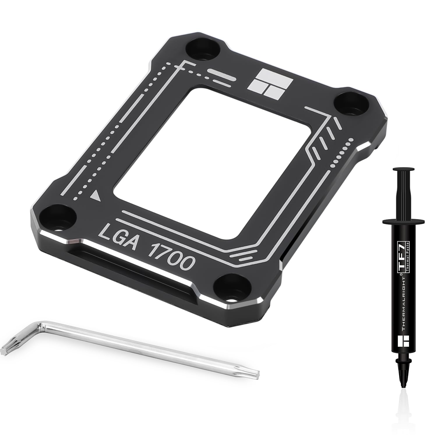 Thermalright Intel 13/14th Generation LGA1700 Anti-Bending Buckle,Curved Pressure Plate,CPU Fixing Buckle,CPU Stress Bending Correction Fixer, Fully Fitted and Fixed Without Trace Installation (Black)