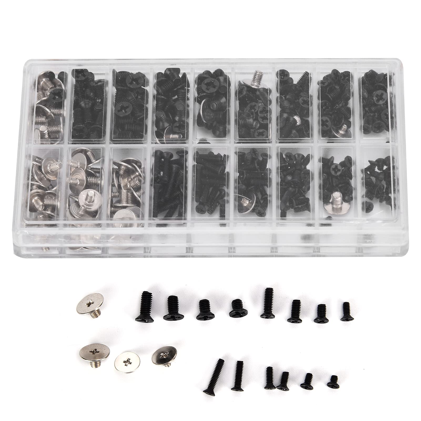 Computer Screws Kit, 360Pcs Computer Screws Kit Alloy Steel Micro Cross Screw Assortment Set M2 M2.5 M3 Fasteners