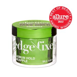 Red by Kiss Edge Fixer Hair Shine Gel, 24 Hour Max Hold, Non-Flaking, Biotin B7 Infused, Natural Styling, Professional Edge Control Wax, Perfect for Braiding (Pineapple)