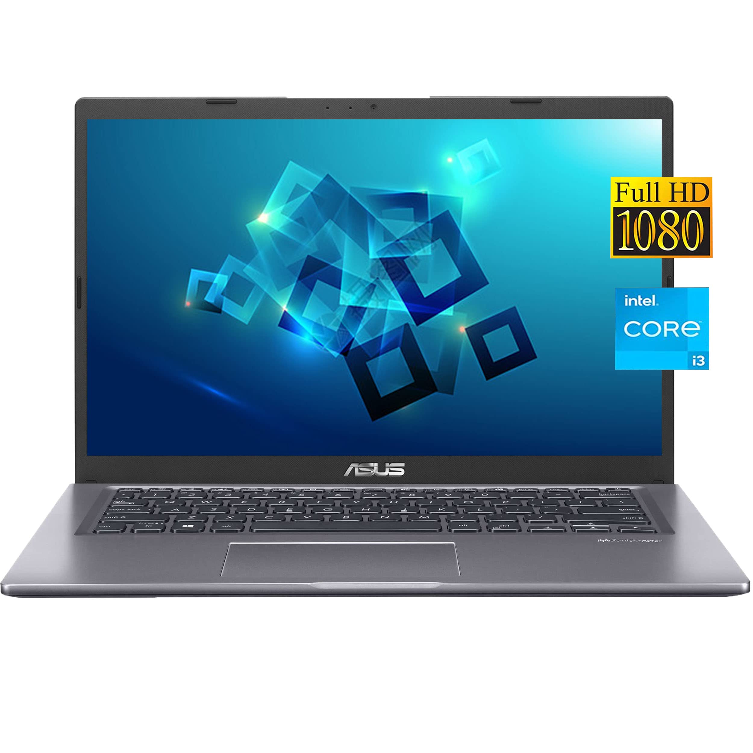 ASUS 2022 Newest VivoBook 14 Laptop, 14 inch IPS FHD Display, Intel Core i3-1115G4, 8GB RAM, 512GB SSD, Fingerprint Reader, Wi-Fi, Bluetooth, Windows 11 Home in S Mode, Bundle with Cefesfy Accessory