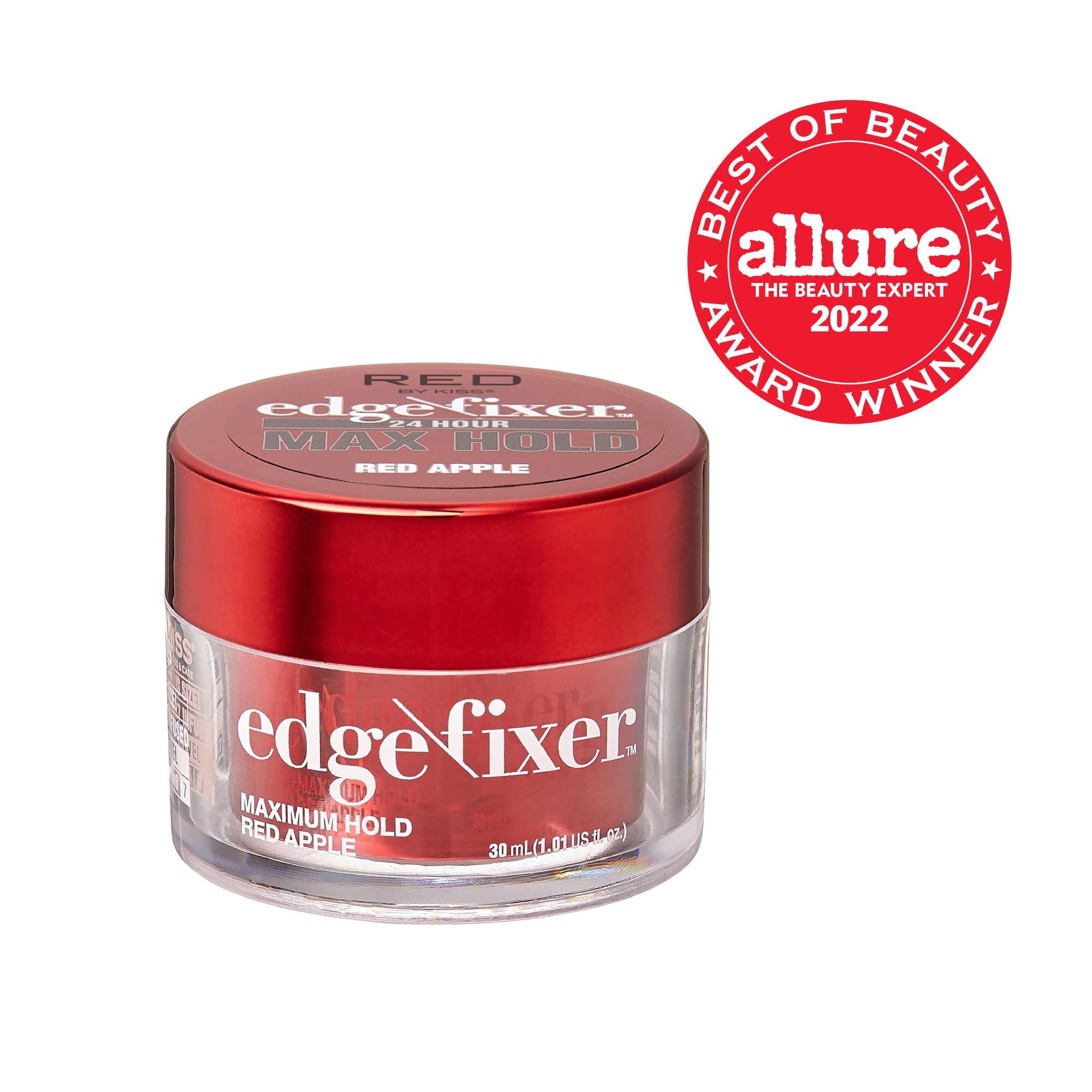 Red by Kiss Edge Fixer 24 Hour Maximum Hold Edge Wax No Flaking Biotin B7 Infused Hair Gel 1.01 fl.oz