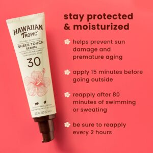 Hawaiian Tropic Sheer Touch Body Serum SPF 50, 3.3 oz | Hyaluronic Acid Serum, Sunscreen Serum, Hydrating Serum, Travel Size Sunscreen, SPF 50, 3.3 oz