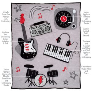 Lambs & Ivy Rock Star Musical Instruments 3-Piece Baby Crib Bedding Set - Gray