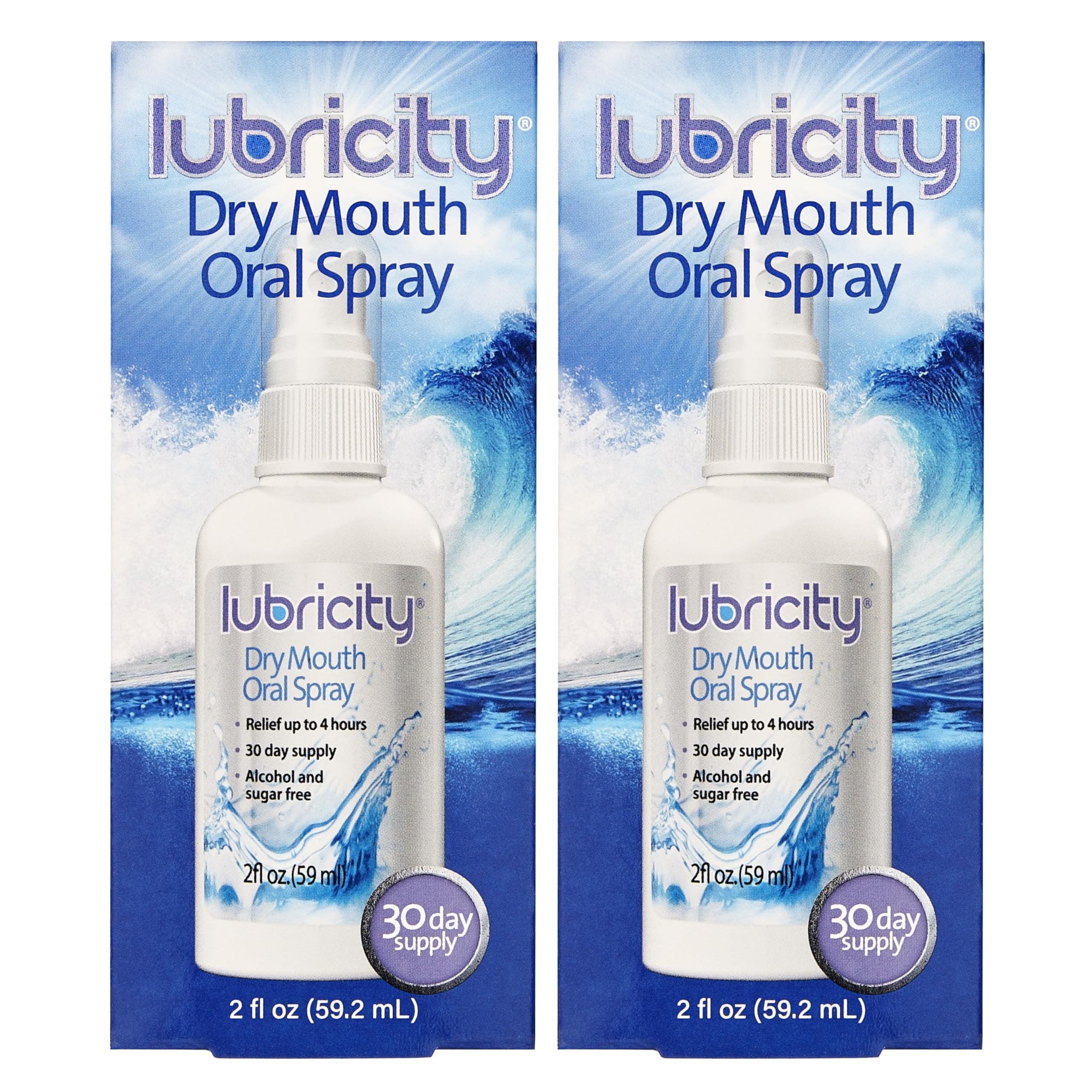 Lubricity Dry Mouth Oral Spray - 2 Piece Dry Mouth Products for Efficient Relief, Travel-Size Dry Mouth Spray, Mouth Moisturizer for Dry Mouth, Dry Mouth Remedies - 2oz Each with Ilios Travel Cup