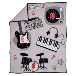 Lambs & Ivy Rock Star Musical Instruments 3-Piece Baby Crib Bedding Set - Gray