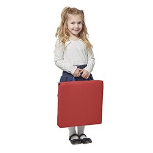 ECR4Kids SoftZone Floor Cushions, Square, Flexible Seating, Red, 6-Piece