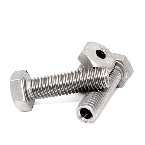 (2pcs) 304 Stainless Steel Hexagon Hollow Threaded Through Hole Suit Bolts for Fasteners Locking Devices Fixed M12x40mm Aperture (6.2mm).