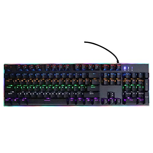 Gaming Keyboard, USB 104 Keys RGB Backlight Effects Led Keyboard Mechanical, Ergonomic Keycap Design, Computer Accessories, for Win 2000/XP/7/8/10.