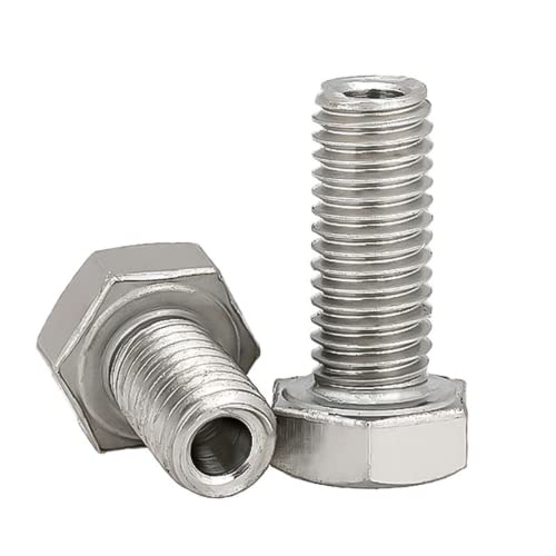 (2pcs) 304 Stainless Steel Hexagon Hollow Threaded Through Hole Suit Bolts for Fasteners Locking Devices Fixed M12x40mm Aperture (6.2mm).