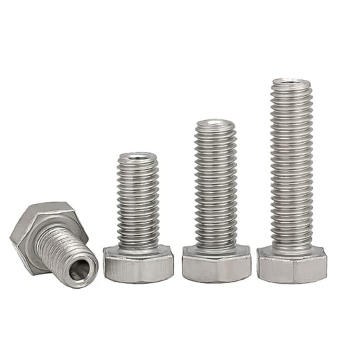 (2pcs) 304 Stainless Steel Hexagon Hollow Threaded Through Hole Suit Bolts for Fasteners Locking Devices Fixed M12x40mm Aperture (6.2mm).