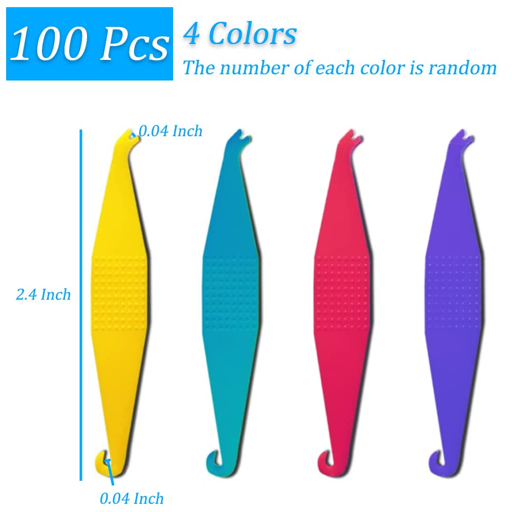 OBTANIM 100 Pcs Colorful Disposable Plastic Braces Elastic Rubber Bands Placers Tool for Braces Dental Orthodontic