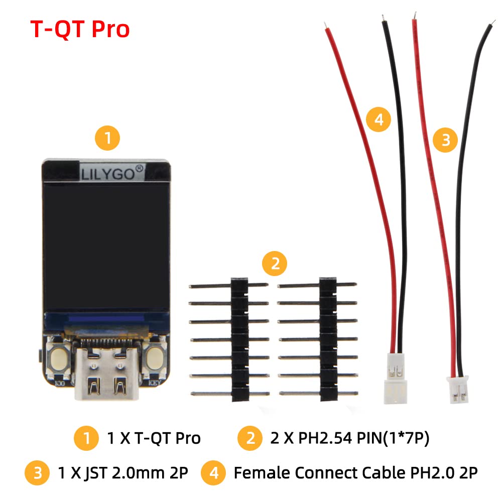 LILYGO T-QT ESP32-S3 0.85 inch GC9107 TFT IPS LCD Display Module TTGO Development Board (T-QT Pro)