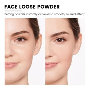 FREEORR Loose Face Powder, Oil Control Minimizes Pores and Fine Lines, Loose Baking Face Setting Powder Makeup, Oil Control Soft Focus Make Up Setting Powder, Matte Flawless Finish,8g (01 Translucent)