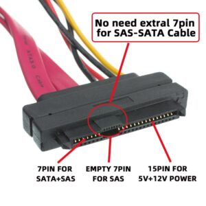 ChenYang SAS to SATA Cable,SFF-8482 SAS 29Pin to SATA 22Pin Hard Disk Drive Raid Extension Cable