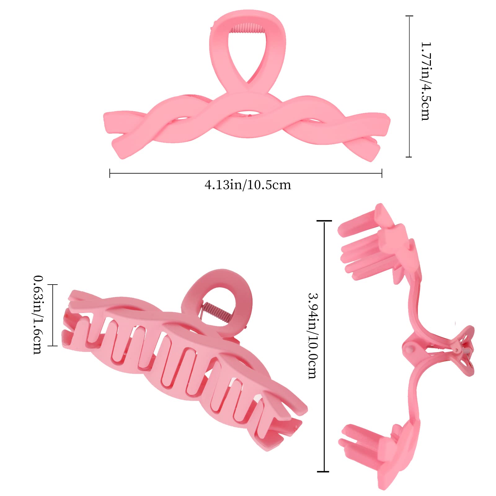 CNHUALIN 4 Macaron Hair Claw Clips - 4.3 Inch To Hold Hair Without Sliding Out Of Place Hair Clamps，Claw Clips For Thick Hair