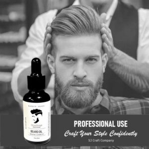 SJ Craft Co Beard Oil 1oz Beard Oil Mustache Oil - Natural Scented – Quick Absorption - All Natural Beard Oil and Mustache Oil – Citrus Orange - Leave in Conditioner