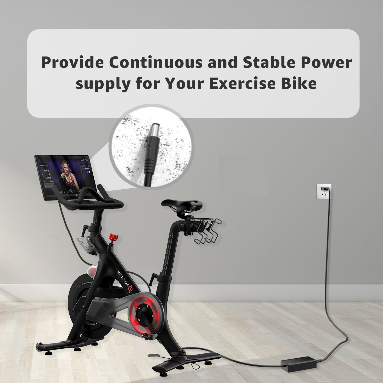 Replacment for Peloton Bike Power Cord, Compatible with Peloton Fitness Bike Console Charger Cord, for Models: PLTN-RB1VO, PLTN-RB1VQ, PLTN-RB1V1, ATS050TP121