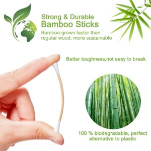 eyxformula 1000 PCS Bamboo Cotton Swabs In Storage Box Natural Organic Cotton Swabs With Wooden Sticks - Double Tips Biodegradable Cotton Buds For Ear Wax Removal, Makeup, Personal Care, Art & Craft