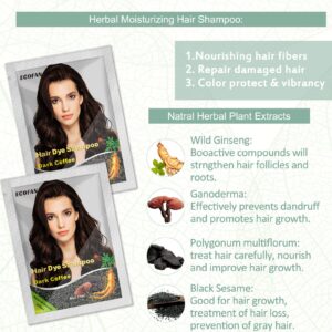 10 PCS Semi-Permanent Hair Color Shampoo - 3 in 1 Instant Hair Dye for Men & Women, Herbal Ingredients for 100% Grey Coverage (Dark Coffee/Dark Brown)