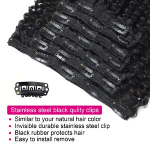 Kinky Curly Clip In Hair Extensions 3b 3c Curly Hair Clip In Extensions 4c Clip In Hair Extensions For Black Women Afro Kinky Curly Clip In Hair Extensions Real Human Hair Remy Hair Natural Black120G