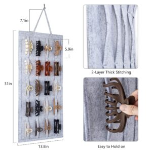 Large Hair Claw Clip Organizer Holder, Hanging Claw Clips Storage for Women Girls, Hair Clip Stand Holder for Wall, Door, Closet, Big Claw Clip Display for Teen Girls