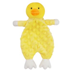 doindute baby yellow duck soft stuffed animal security blanket, plush duck character lovey blanket, baby shower/nursery gift, newborn infant toddler snuggle blankie for boys girls, 10 inches