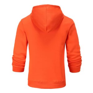 Maiyifu-GJ Pullover Hoodies for Men Classic Casual Solid Loose Fit Long Sleeve Hoodie Basic Lightweight Hooded Sweatshirt (Orange,X-Large)