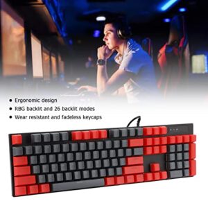 Pomya Mechanical Gaming Keyboard, 104 Key RGB Backlit Programmable Keyboard for PC Laptop, for Win 10, Win 8, Win 7, OS X, Win XP, for Vista, Ergonomic Design(Gray)