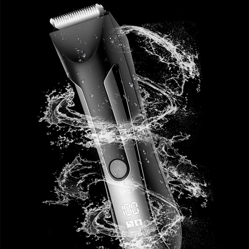 ANFOOS Electric Body Hair Trimmer for Men, Ball Shaver Pubic Groin Hair Trimmer Beard USB Recharge Dock Body Grooming Kit Replaceable Ceramic Blade Male Hygiene Razor Waterproof Wet/Dry