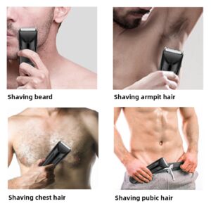 ANFOOS Electric Body Hair Trimmer for Men, Ball Shaver Pubic Groin Hair Trimmer Beard USB Recharge Dock Body Grooming Kit Replaceable Ceramic Blade Male Hygiene Razor Waterproof Wet/Dry