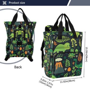 Vnurnrn Cute Hand Drawn Dinosaurs Diaper Bag Backpack Large Capacity Baby Bag Durable Diaper Bag Organizer with Insulated & Pockets Stroller Straps for Shopping Woman Hospital